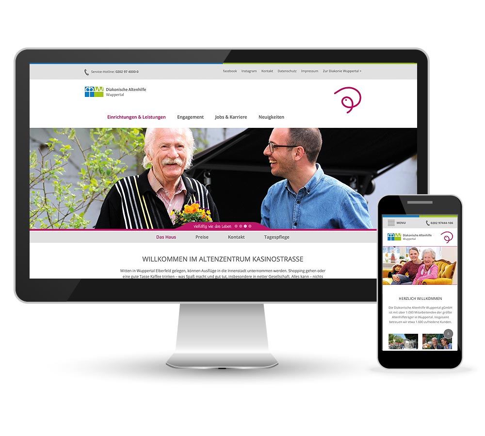Webdesign für die Diakonische Altenhilfe Wuppertal